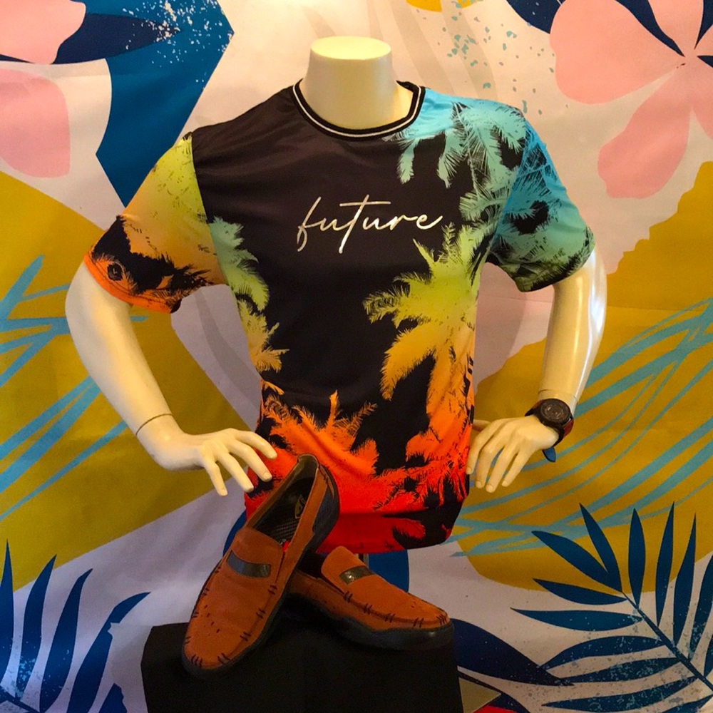 Distortion colorful tee shirt